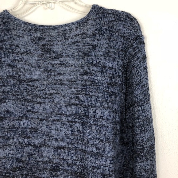 Free People Gotham Faux Wrap Long Sleeve Sweater Size Small Navy - Picture 6 of 8